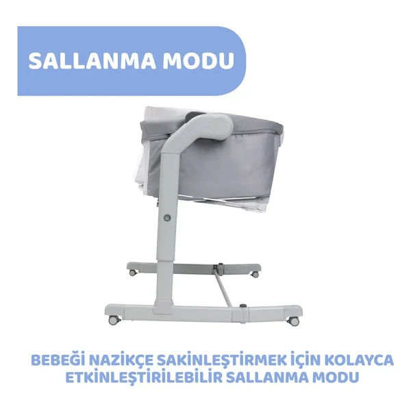 Chicco Next2me Magic Evo Gri Anne Yanı Beşik 4 Döner Tekerlek ile Kolay Taşınabilirlik - Görsel 7