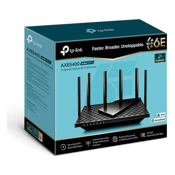 TP-Link Archer AXE75 AXE5400 4 Port 5400 Mbps Router - Görsel 3