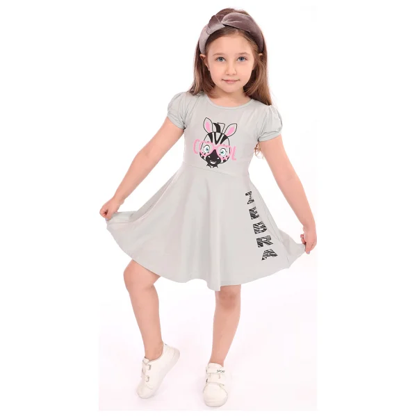 Toontoy Kids Toontoy Kız Çocuk Baskılı Elbise - Görsel 4