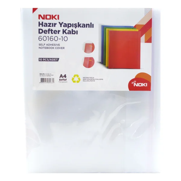 Noki Yapışkanlı Hazır Defter Kabı 10'lu Şeffaf - Görsel 5