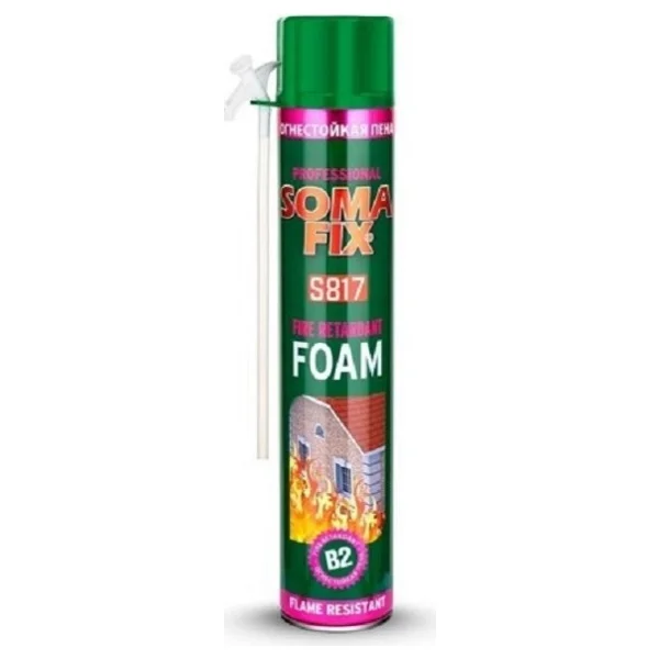 Somafix 750 ml - 870 Gr B2 Yangına Dayanıklı Poliüretan Köpük Tam Gramajlı Isı Önleyici Izolasyon Dolgu Pembe Pu Köpük - Görsel 3
