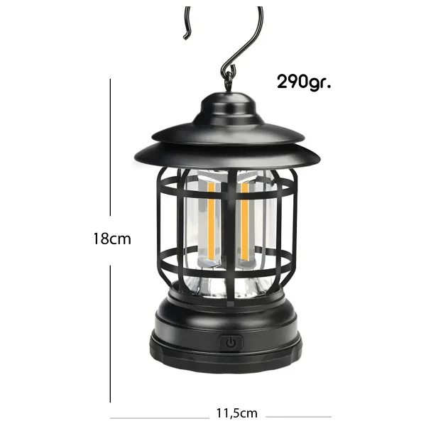 Efsane Kamp Nostaljik LED Pilli Kamp Lambası - Görsel 4