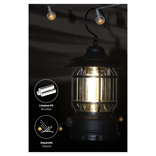 Efsane Kamp Nostaljik LED Pilli Kamp Lambası - Görsel 5