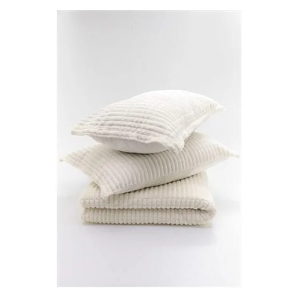 Merinos Modern Lıne 3 Parça Battaniye Seti Çift Kişilik - Kemik - 220 x 240 cm - Görsel 2