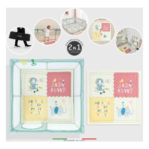 Elele Parma 2 in 1 Mint Oyun Parkı - Görsel 2