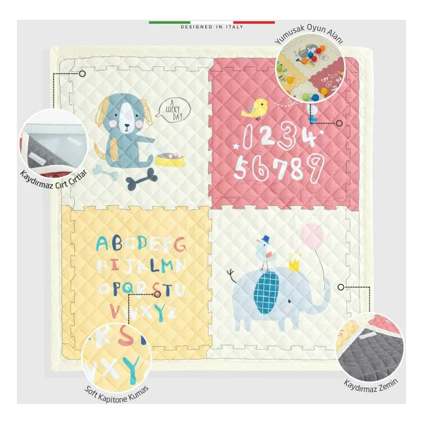 Elele Parma 2 in 1 Koyu Gri Oyun Parkı - Görsel 4