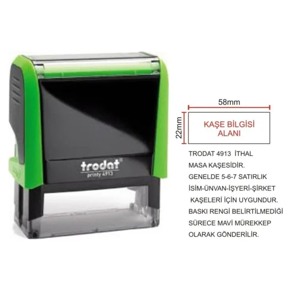 Trodat 4913 Yazısı Dahil Firma Şirket Kaşesi - Görsel 3