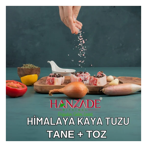 Hanzade Bitkisel Pembe Himalaya Tuzu Toz ve Tane 2'li Set 1 kg + 1 kg - 2 kg - Görsel 2