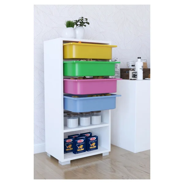 Remaks 4 Sepetli Çok Amaçlı Pembe Oyuncak Dolabı - Görsel 7