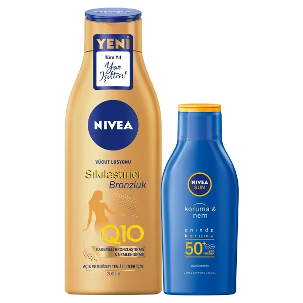 Nivea Q10 Sıkılaştırıcı Bronzluk Vücut Losyonu 200 ml + Güneş Losyonu SPF50 100 ml - Görsel 3