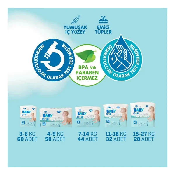 Carrefour Baby 6 Numara XL 28'li Bebek Bezi - Görsel 2