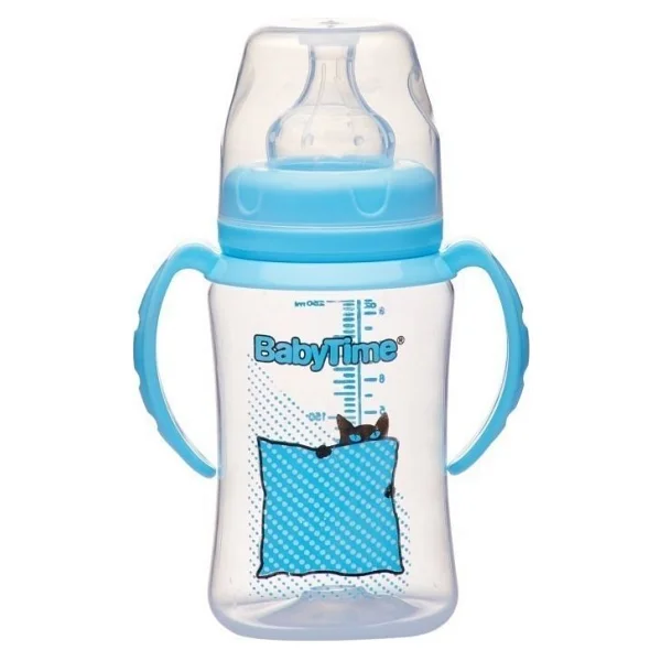 BabyTime BT077 Geniş Ağız Kulplu 250 ml PP Biberon - Görsel 2
