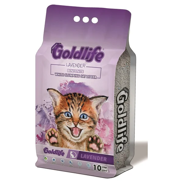 Goldlife Lavanta Kokulu İnce Taneli 10 lt 2'li Bentonit Kedi Kumu - Görsel 4