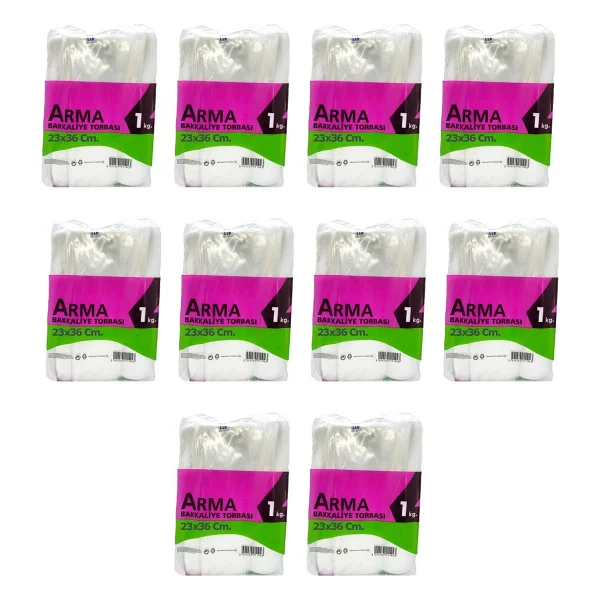 Arma Naksan Arma Şeffaf Naylon 2 Lik 23X36 Cm. Bakkaliye Poşeti Torbası - 1 Kg. - Ort. 190 Adet - 10 Paket - Görsel 7