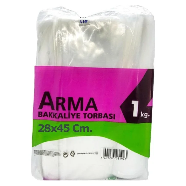 Arma Naksan Arma Şeffaf Naylon 4 Lük 28X45 Cm. Bakkaliye Poşeti Torbası - 1 Kg. - Ort. 115 Adet - 1 Paket - Görsel 6