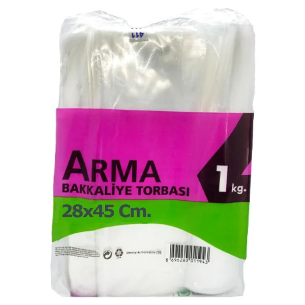 Arma Naksan Arma Şeffaf Naylon 4 Lük 28X45 Cm. Bakkaliye Poşeti Torbası - 1 Kg. - Ort. 115 Adet - 3 Paket - Görsel 2