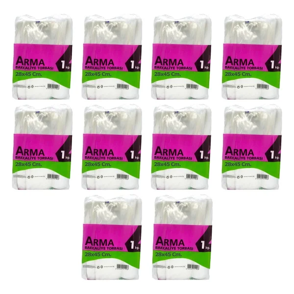 Arma Naksan Arma Şeffaf Naylon 4 Lük 28X45 Cm. Bakkaliye Poşeti Torbası - 1 Kg. - Ort. 115 Adet - 10 Paket - Görsel 6