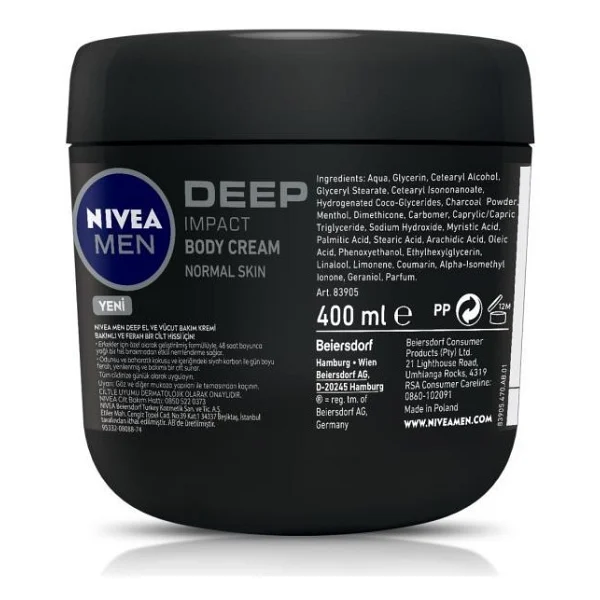 Nivea Men Deep Impact El ve Vücut Kremi 400 ml - Görsel 5