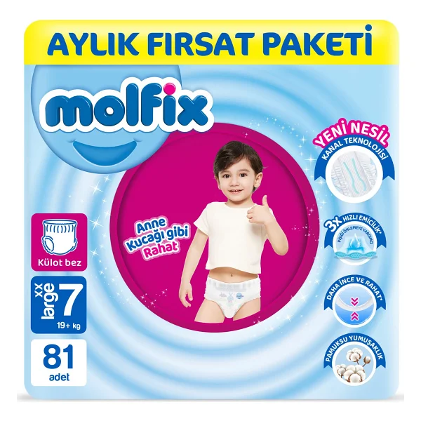 Molfix 7 Numara XX Large 27'li 3 Adet Külot Bez - Görsel 9