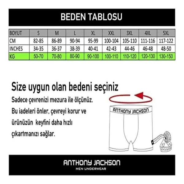 Anthony Jackson Premium Lucio 6'lı Erkek Boxer - Görsel 5