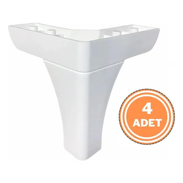 EYM 4 Adet Bella Lükens Ayak Mobilya Koltuk Çekyat Ayağı 14 Cm Beyaz - Görsel 5
