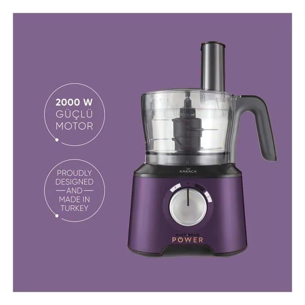 Karaca Mastermaid Power Multifunctional 10in1 Grape Purple 2000 W Gıda Hazırlama Seti - Görsel 2