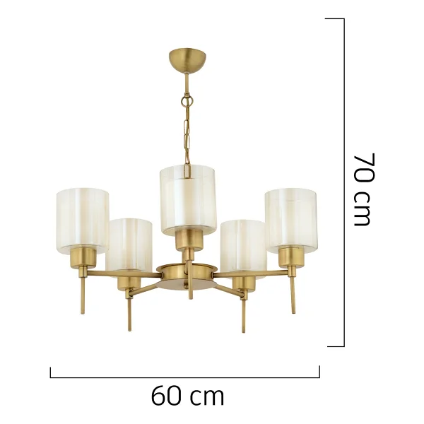 Apliqa Goldie 5 Li Eskitme Modern Yatak Odası Salon Avize - Görsel 3