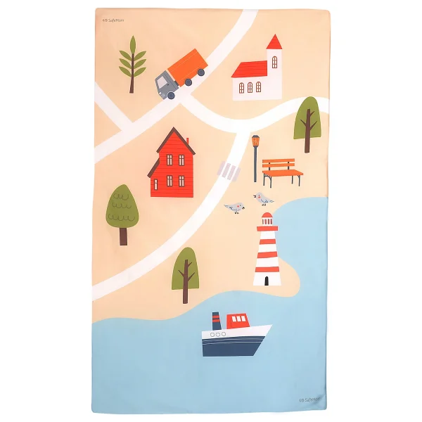 Safemom 90 x 145 cm Aktivite Bebek Çocuk Oyun Halısı Oyun Matı - Lake - 90 x 140 cm - Göl Mavisi - Görsel 2
