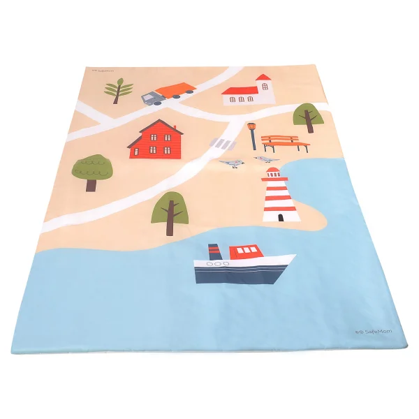 Safemom 90 x 145 cm Aktivite Bebek Çocuk Oyun Halısı Oyun Matı - Lake - 90 x 140 cm - Göl Mavisi - Görsel 3