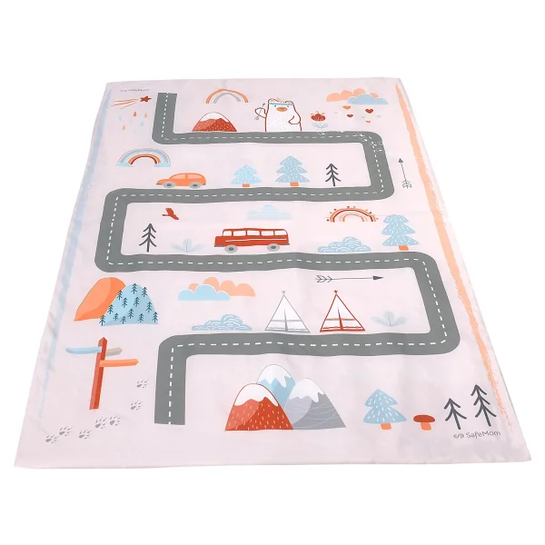 Safemom 90 x 145 cm Aktivite Bebek Çocuk Oyun Halısı Oyun Matı Snow - 90 x 140 cm - Bej - Görsel 3