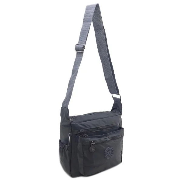 Baginn Klinkır Kadın Postacı Çanta Çok Cepli Çapraz Askılı - Gri - Görsel 4