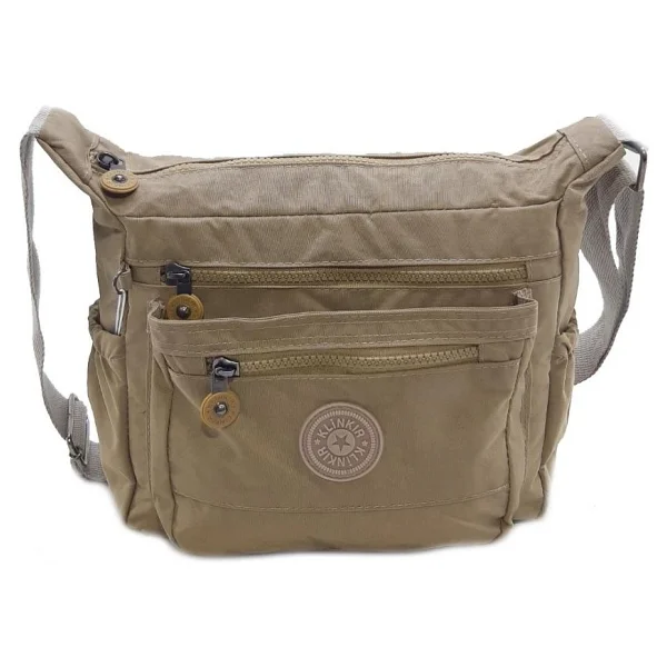 Baginn Klinkır Kadın Postacı Çanta Çok Cepli Çapraz Askılı - Gri - Görsel 8