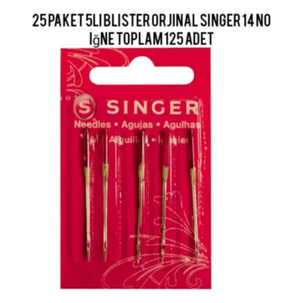 Singer 125 adet 14 Numara Ev Tipi Dikiş Makina İğnesi - Görsel 3