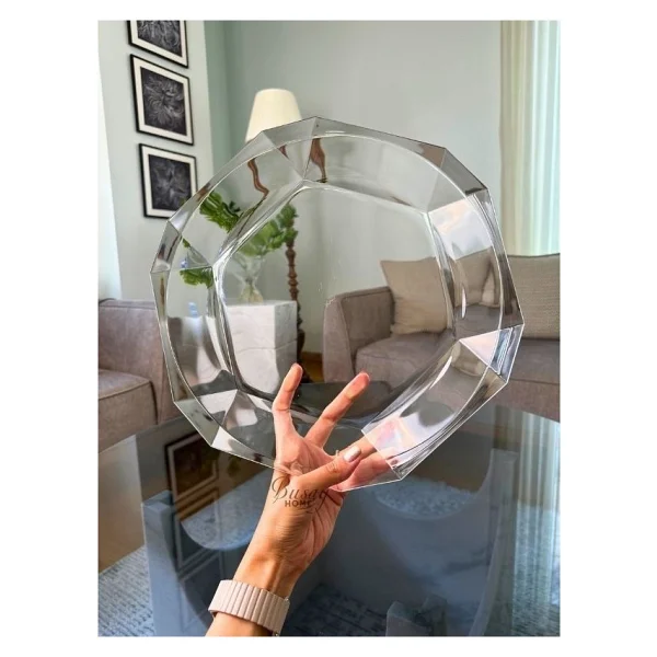 Paşabahçe Nude Reflection Serisi Cam Kristal Servis Tabağı, Sunumluk, Sunum Tabağı 68197 - Görsel 4