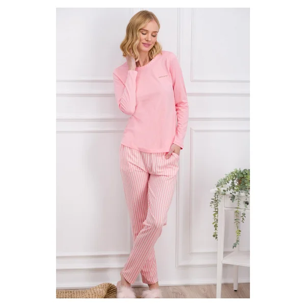 Pierre Cardin Pembe Çizgili Kadın Pijama Takımı - Görsel 3