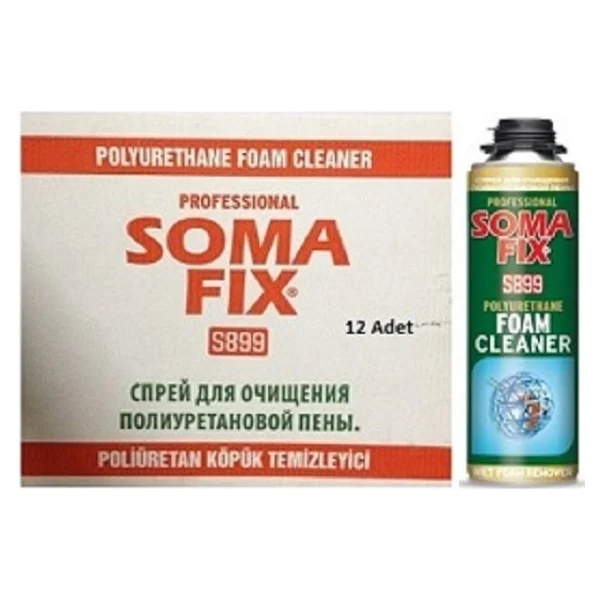 Somafix 12 Adet 500 ml Poliüretan Köpük Temizleyicisi Tabanca ve Manuel Kullanımlı Pu Cleaner - Görsel 2