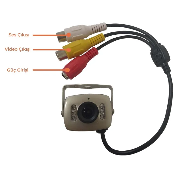 Area Güvenlik Sistemleri Analog Mini Araç Kamerası - 6 IR LED, HD Görüntü Kalitesi, Gündüz & Gece Modu - Görsel 3