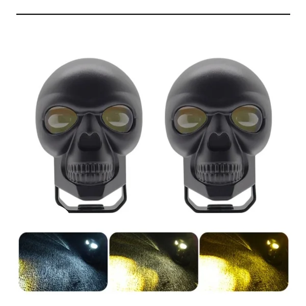 C9 Skull Head Özel Tasarım Off Road Sis Lambası 2 Adet - Görsel 2