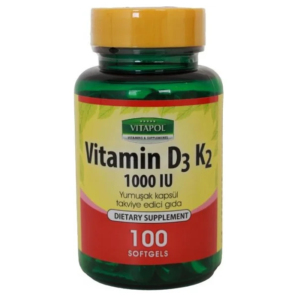 Vitapol D3 Vitamin K2 100 Softgel - Görsel 3