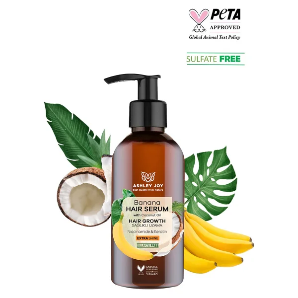 ASHLEY JOY Yavaş Uzayan Saçlara Özel Hızlı Uzamaya Yardımcı Vegan Keratin İçeren Banana Yoğun Bakım Seti - Görsel 5