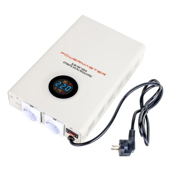 Powermaster SLIM-1500 Otomatik 900 Watt 1500VA Voltaj Regülatörü - Görsel 4
