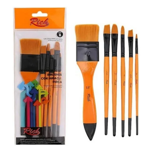 Rich Set:8 Zemin Fırça Karma Set 6'lı Set8-03357 - Görsel 2