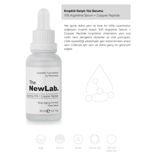 The NewLab Kırışıklık Karşıtı 10% Argireline + Copper Peptide 30 ml Peptit Serum - Görsel 5
