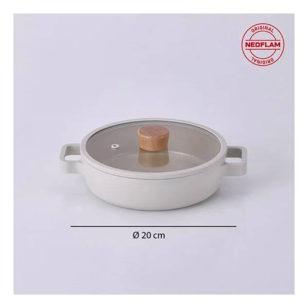 Neoflam Fika Cam Kapaklı Döküm Sahan 20 cm - Görsel 3