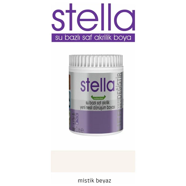 Bianca Stella 0.5 lt 1055 Mistik Beyaz Su Bazlı Saf Akrilik Boya - Görsel 8