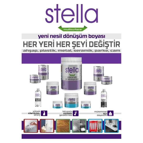 Bianca Stella 0.5 lt 1055 Mistik Beyaz Su Bazlı Saf Akrilik Boya - Görsel 9