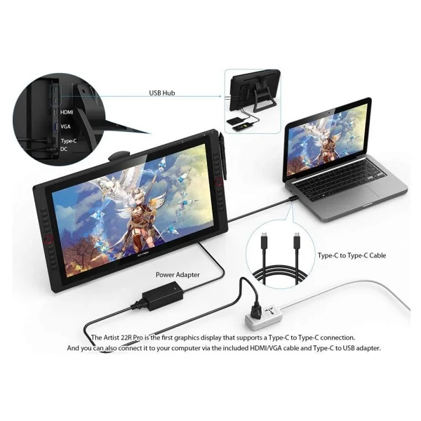 Xp-Pen 22R Pro Çizim Monitörü 21,5 Inç Kalem Ekran Grafik Monitörü IPS Monitörü - Görsel 3
