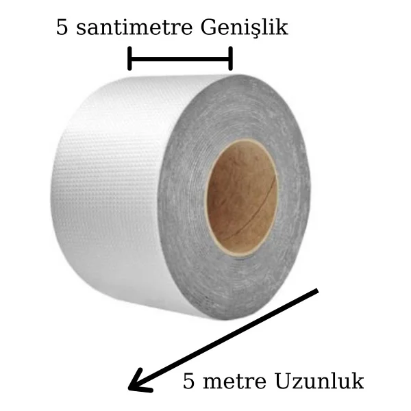 Buffer Yüksek Sıcaklık Dayanan Su Geçirmez Çatı Boru Duvar Çatlak Onarıcı Yapışkan Bant Folyo 5 cm - Görsel 3
