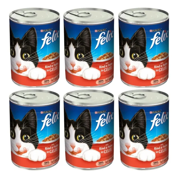 Felix Sığır Etli ve Tavuklu 400 gr 6'lı Yetişkin Konserve Kedi Maması - Görsel 3