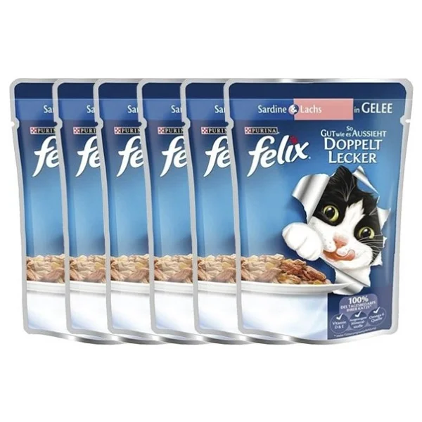 Felix Sardalya ve Somonlu 85 gr 6'lı Yetişkin Kedi Yaş Maması - Görsel 3